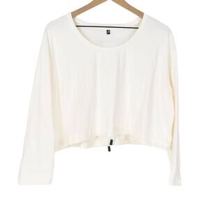 Petula Cinched Cropped Mesh Top, XL